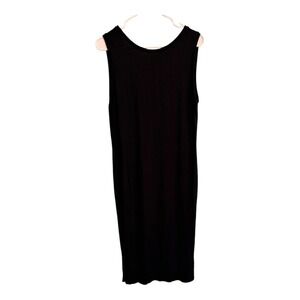Stem Black Tank Dress Midi‎ Casual Sleeveless Side Slit Women's Size M